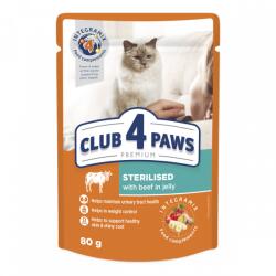 CLUB 4 PAWS Premium Sterilised beef jelly 24x80 g