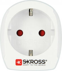 SKROSS hálózati csatlakozó adapter (240V, EU2 pin - UK, földelt, utazótöltő) fehér (1.500230-E)