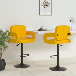 vidaXL Scaune de bar, 2 buc. , galben muștar, material textil (335624)