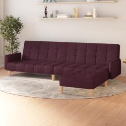 vidaXL Canapea extensibilă cu taburet, 2 locuri, violet, textil (3080557) Canapea
