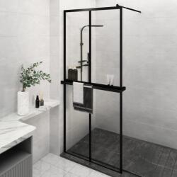 vidaXL Paravan duș walk-in cu raft negru 90x195 cm sticlă ESG/aluminiu (3185456)