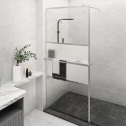vidaXL Paravan duș walk-in cu raft crom 80x195 cm sticlă ESG/aluminiu (3185492)