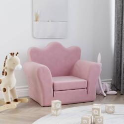 vidaXL Canapea pentru copii, roz, pluș moale (341874) Canapea