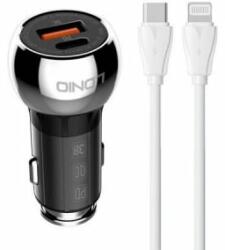 LDNIO C1 autós töltő USB-A + USB-C hálozati töltő + USB-C -Lightning kábel (5905316142435)