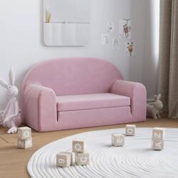 vidaXL Canapea pentru copii cu 2 locuri, roz, pluș moale (341808) Canapea