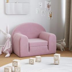 vidaXL Canapea pentru copii, roz, pluș moale (341802)