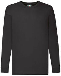 Fruit of the Loom Gyerek póló Hosszú ujjú Fruit of the Loom Valueweight Long Sleeve T Kids - 128 (7-8), Fekete