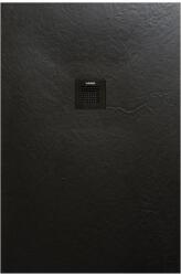 AREZZO design SOLIDSoft zuhanytálca 140x90 cm, FEKETE, színazonos lefolyóval AR-90140B (AR-90140B)
