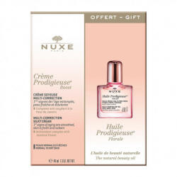 NUXE - Set Nuxe Creme Prodigueuse Boost, Crema pentru fata pentru piele uscata 40 ml, Ser anti-imbatranire 10 ml Crema 50 ml + 10 ml
