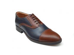 Lucianis style Pantofi barbati eleganti, din piele naturala, Maro - Albastru, CIUCALETI SHOES - TEST44 (TEST44)