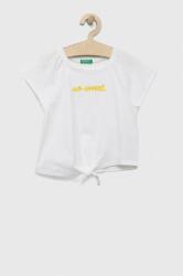 Benetton tricou de bumbac pentru copii culoarea alb PPYX-TSG07O_00X