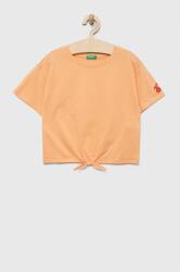 Benetton tricou de bumbac pentru copii culoarea portocaliu PPYX-TSG07D_24X