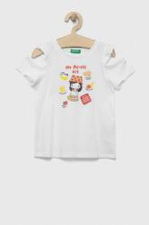 Benetton tricou de bumbac pentru copii culoarea alb PPYX-TSG07N_00X