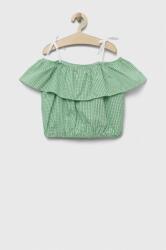 Benetton bluza de bumbac pentru copii culoarea verde PPYX-BDG01D_77X