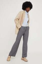 Answear Lab pantaloni femei, culoarea gri, lat, high waist BBYX-SPD06U_90X