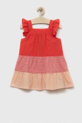 United Colors of Benetton rochie din bumbac pentru copii culoarea portocaliu, mini, evazati PPYX-SUG08A_22X