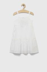 United Colors of Benetton rochie din bumbac pentru copii culoarea alb, mini, evazati PPYX-SUG08D_00X