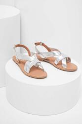 Answear Lab sandale de piele femei, culoarea argintiu BPYX-OBD052_SLV