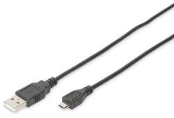 ASSMANN USB 2.0 Csatlakozókábel [1x USB 2.0 dugó, A típus - 1x USB 2.0 dugó, mikro B típus] 1.80 m Fekete Kerek, Kettős árnyékolás (DB-300127-018-S) (DB-300127-018-S)
