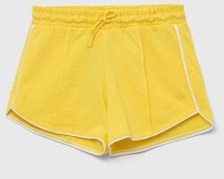 United Colors of Benetton pantaloni scurți din bumbac pentru copii culoarea galben, neted PPYX-SZK00W_18X