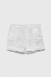 United Colors of Benetton pantaloni scurți din bumbac pentru copii culoarea alb, neted PPYX-SZK01A_00X