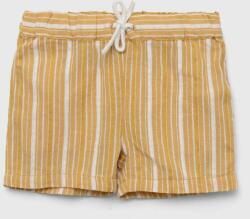 United Colors of Benetton pantaloni scurți din bumbac pentru bebeluși culoarea galben, modelator, talie reglabila PPYX-SZK016_11X