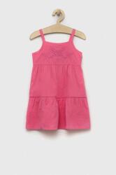 United Colors of Benetton rochie din bumbac pentru copii culoarea roz, mini, evazati PPYX-SUG08D_43X