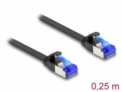 Delock Cablu de retea RJ45 FTP Cat. 6A flat/flexibil 0.25m Negru, Delock 80172 (80172)