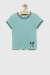 Benetton tricou de bumbac pentru copii culoarea turcoaz PPYX-TSG07G_65X