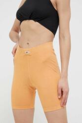 Reebok Classic pantaloni scurti femei, culoarea portocaliu, neted, high waist PPYX-SZD07L_20X