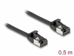 Delock Cablu de retea RJ45 FTP Cat. 8.1 flexibil 0.5m Negru, Delock 80182 (80182)