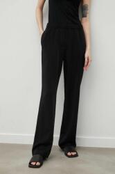 Samsoe Samsoe pantaloni femei, culoarea negru, drept, high waist 9BY8-SPD08F_99X