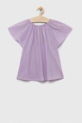 Benetton bluza de bumbac pentru copii culoarea violet PPYX-BDG01F_04X