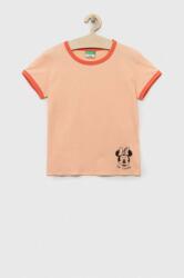 Benetton tricou de bumbac pentru copii culoarea portocaliu PPYX-TSG07G_24X