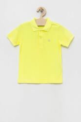 Benetton tricouri polo din bumbac pentru copii culoarea galben, neted PPYX-POB01N_11X