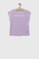 Benetton tricou de bumbac pentru copii culoarea violet PPYX-TSG08E_45X