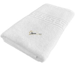 Ralex Pucioasa Prosop baie de corp 70 x 140 cm Greek Border 100% Bumbac Lux 650 gr. /mp, Alb Prosop