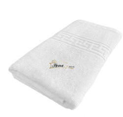 Ralex Pucioasa Prosop baie de fata 50 x 90 cm Greek Border 100% Bumbac Lux 650 gr. /mp, Alb Prosop
