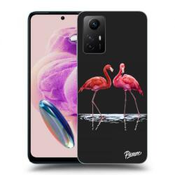 Picasee Fekete szilikon tok az alábbi mobiltelefonokra Xiaomi Redmi Note 12S - Flamingos couple