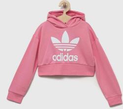 Adidas gyerek felső rózsaszín, nyomott mintás, kapucnis - rózsaszín 158 - answear - 14 990 Ft