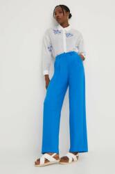 Answear Lab nadrág női, magas derekú egyenes - kék S - answear - 12 585 Ft