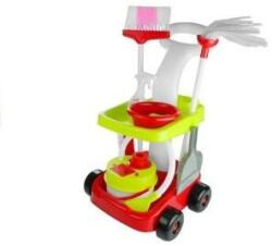 LeanToys Set carucior de curatenie pentru copii, Cleaning Trolley, cu 8 Accesorii de jucarie, Multicolor, LeanToys, 3560 - gimihome