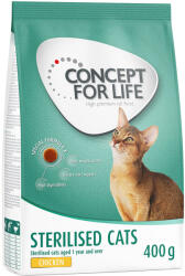 Concept for Life 400g Concept for Life Sterilised Cats csirke száraz macskatáp- javított receptúra!