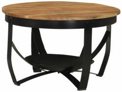 vidaXL Măsuță de cafea, Ø 68x43 cm, lemn masiv de acacia și fier (351673) Masa de cafea