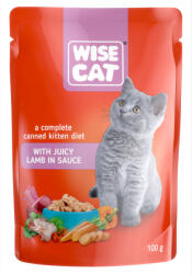 Wise Cat cat, hrana umeda pentru pisici junior cu miel in sos - 24x100 g