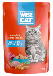 Wise Cat cat, hrana umeda pentru pisici, suculenta cu rata in jeleu - 24x100 g