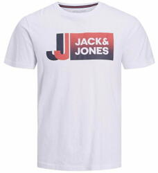 JACK & JONES Férfi póló JCOLOGAN Standard Fit 12228078 White (Méret XXL)