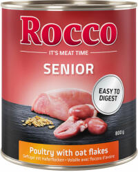 Rocco Rocco Pachet economic Senior 24 x 800 g - Pasăre și fulgi de ovăz