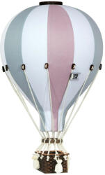 Superballoon Dekor hőlégballon - Rózsaszín fehér és szürke S (772-16)