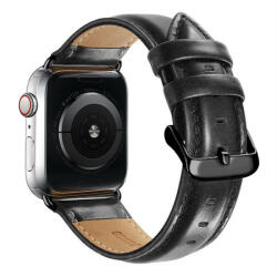 Luxury Leather Strap Apple Watch szíj (38/40/41/42mm(Series 10) Luxury bőr - fekete (OS-0448)